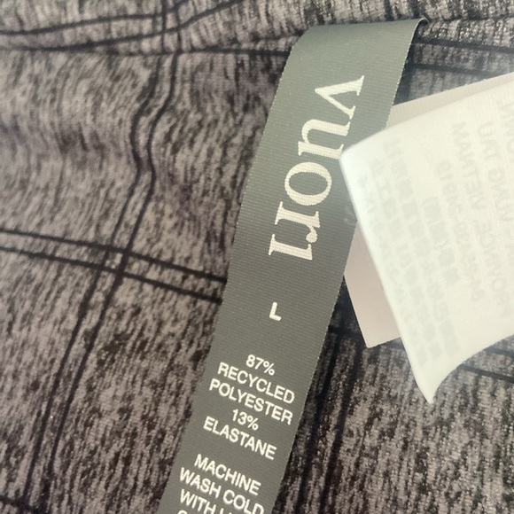 Vuori Dreamknit Clean Elevation Leggings VW444 Sz L Windowpane Heather Black - Picture 5 of 7